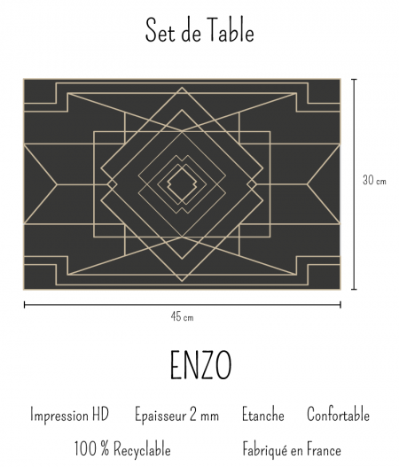 détails set ENZO PVC 45 cm x 30 cm