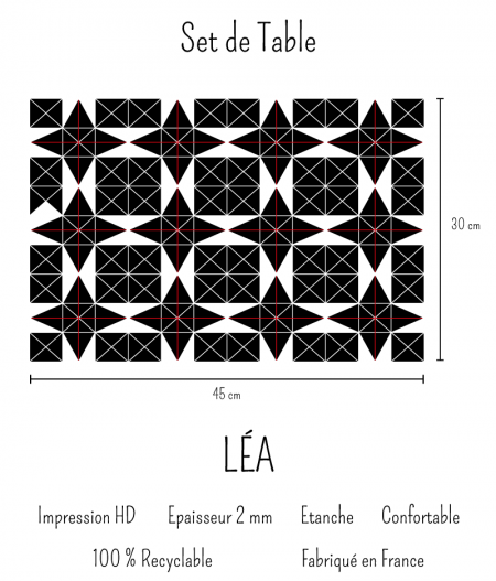 dimensions set de table LEA