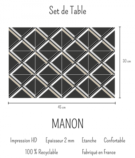 dimension set de table MANON