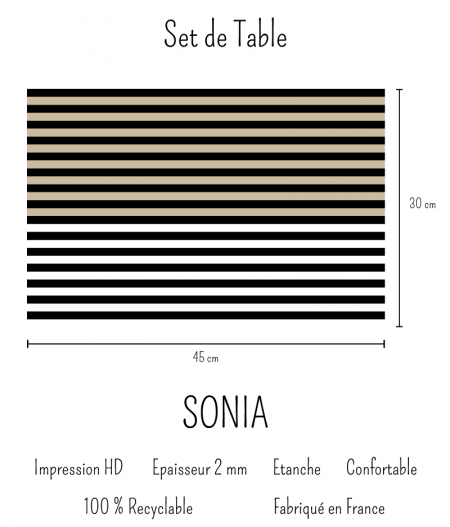 détails set de table SONIA design et original